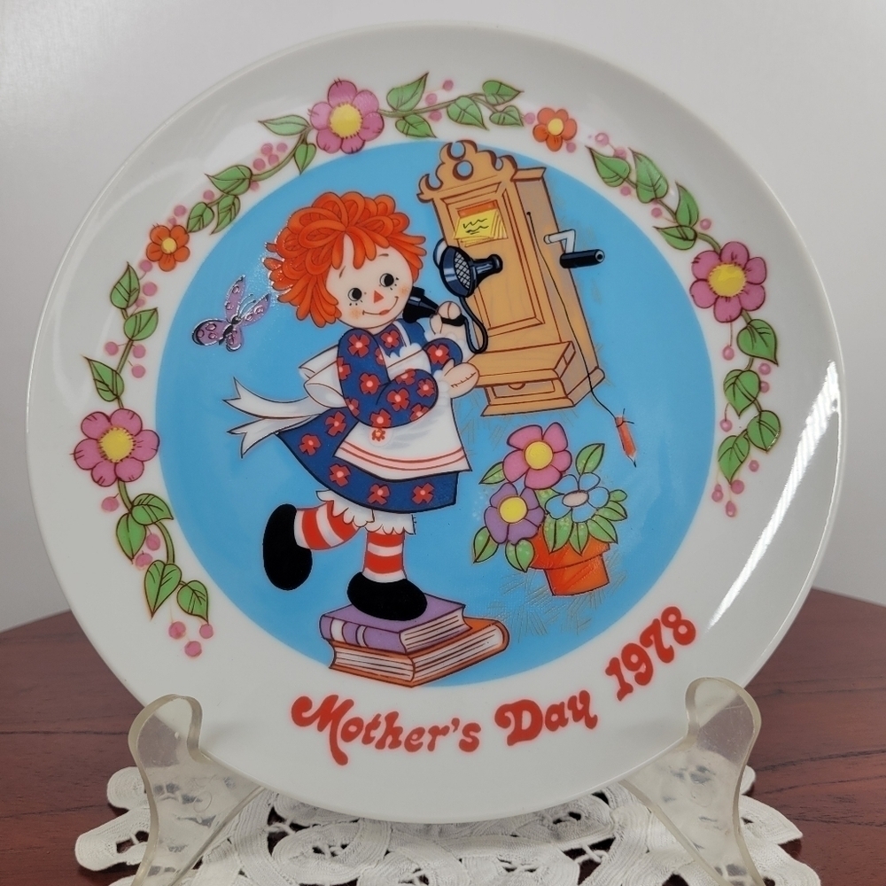 Raggedy Ann Wall Plate Schmid Mother's Day Plate 1978 Limited Edition Wall Decor - Picture 3 of 11